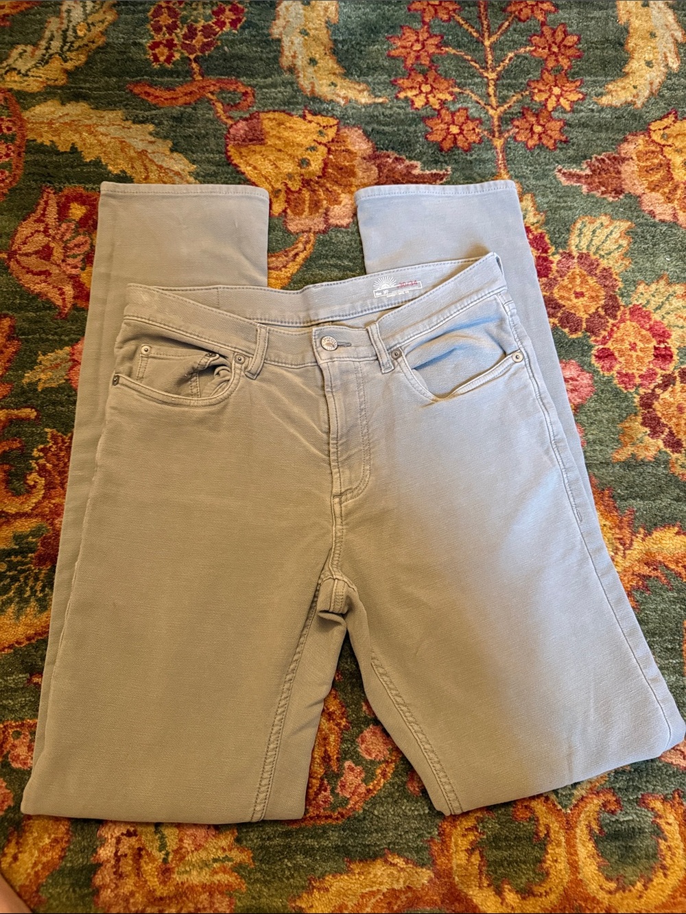 Faherty Slim Fit Men’s Jeans in light Sage Green 30/34